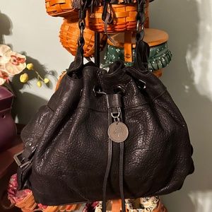 Mulberry Leah Tote Hobo Black Plonge Leather Shoulder Bag